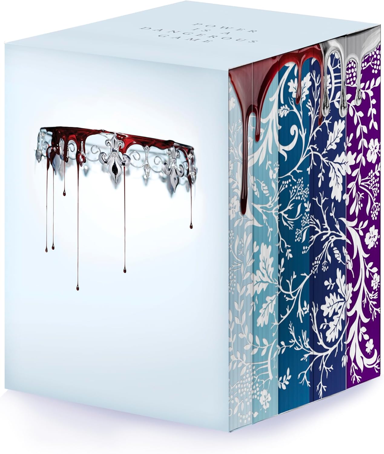 Red Queen 10th Anniversary Deluxe 5-book Box Set with stenciled edges: Red Queen, Glass Sword, King's Cage, War Storm, Broken Throne by Victoria Aveyard