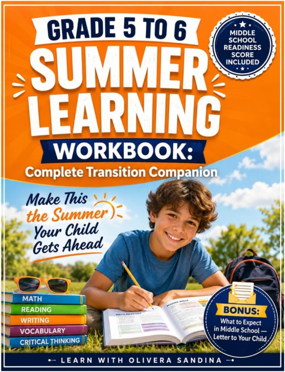 5 to 6 Summer Learning Workbook: The Complete Transition Companion to Help Your Child Get Ahead — Math, Reading, Vocabulary & Critical Thinking (ScholarVanta Learning Collection) by Olivera Sandina