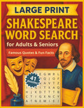 Large Print Shakespeare Word Search for Adults & Seniors: Famous Quotes & Fun Facts | 41 Puzzles, 8.5 x 11 inches | Easy-to-Read Brain Games & ... Print Word Search Puzzle Books (8.5 x 11)) by Elz Zup Books
