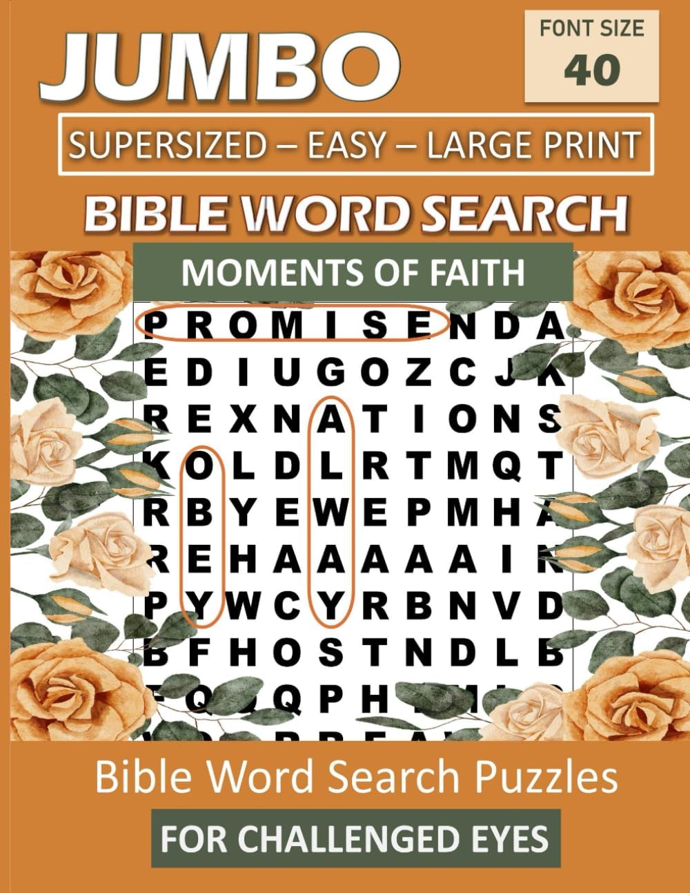 Moments of Faith Jumbo Bible Word Search Extra Large Print Puzzles For Teens, Seniors, Adults and Elders: Jumbo Super Large Print Christian Word ... Readers – Extra Large 40-Point Bold Font Size by GREENEMINT BOOKS
