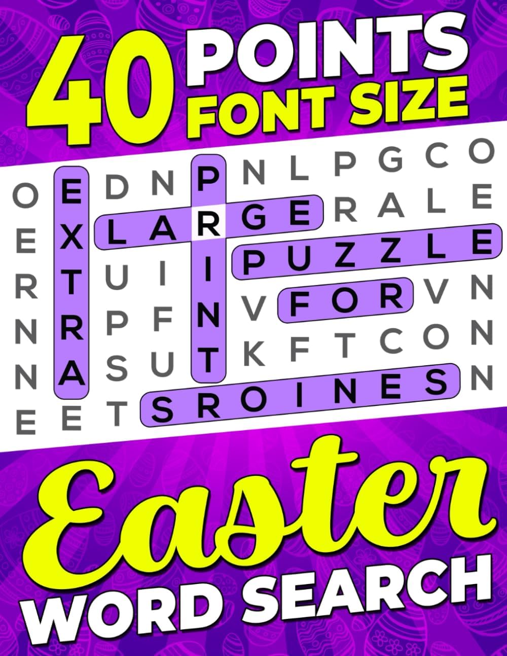 40 Points Font Size Extra Large Print Easter Word Search for Seniors by Firefly Press
