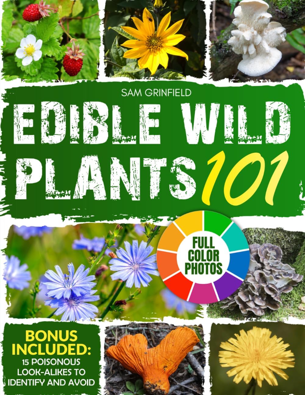 Edible Wild Plants 101: A North American Guide to Easily Identify the Safest Wild Food among Leaves, Flowers, Roots, Berries, and Mushrooms, with Detailed Color Photos | Includes Delicious Recipes by Sam Grinfield