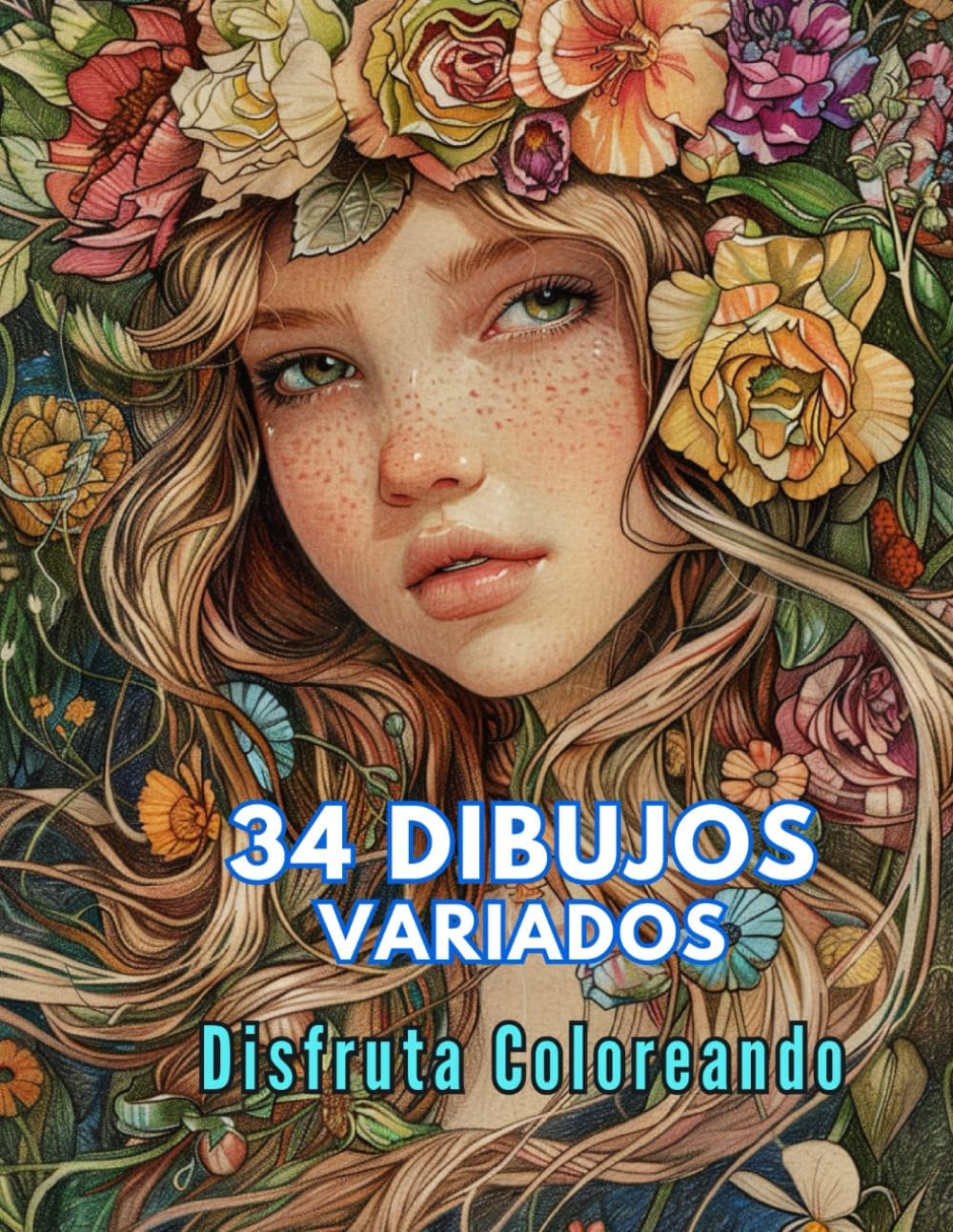 34 Dibujos Variados para Colorear: Libro para Colorear para Adultos y no tan Adultos. Paisajes, Animales, Hadas, Casas Encantadas (Spanish Edition) by Ola San Ve