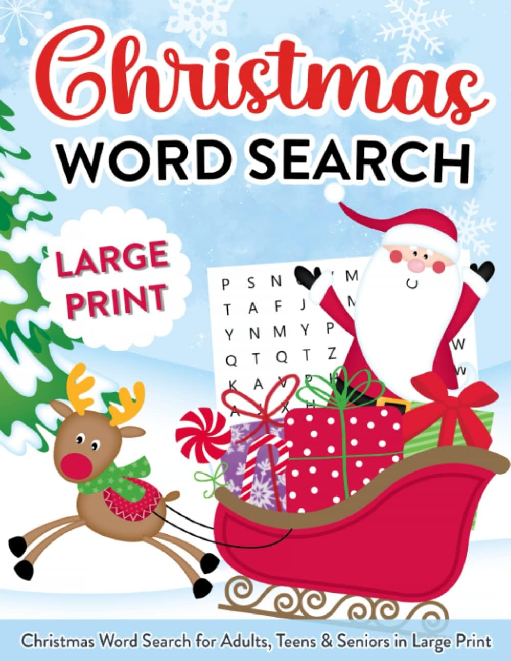 Christmas Word Search for Adults, Teens & Seniors in Large Print: Word Search Puzzle Book with Christmas, Winter & Holiday Themes by Fleurette Press