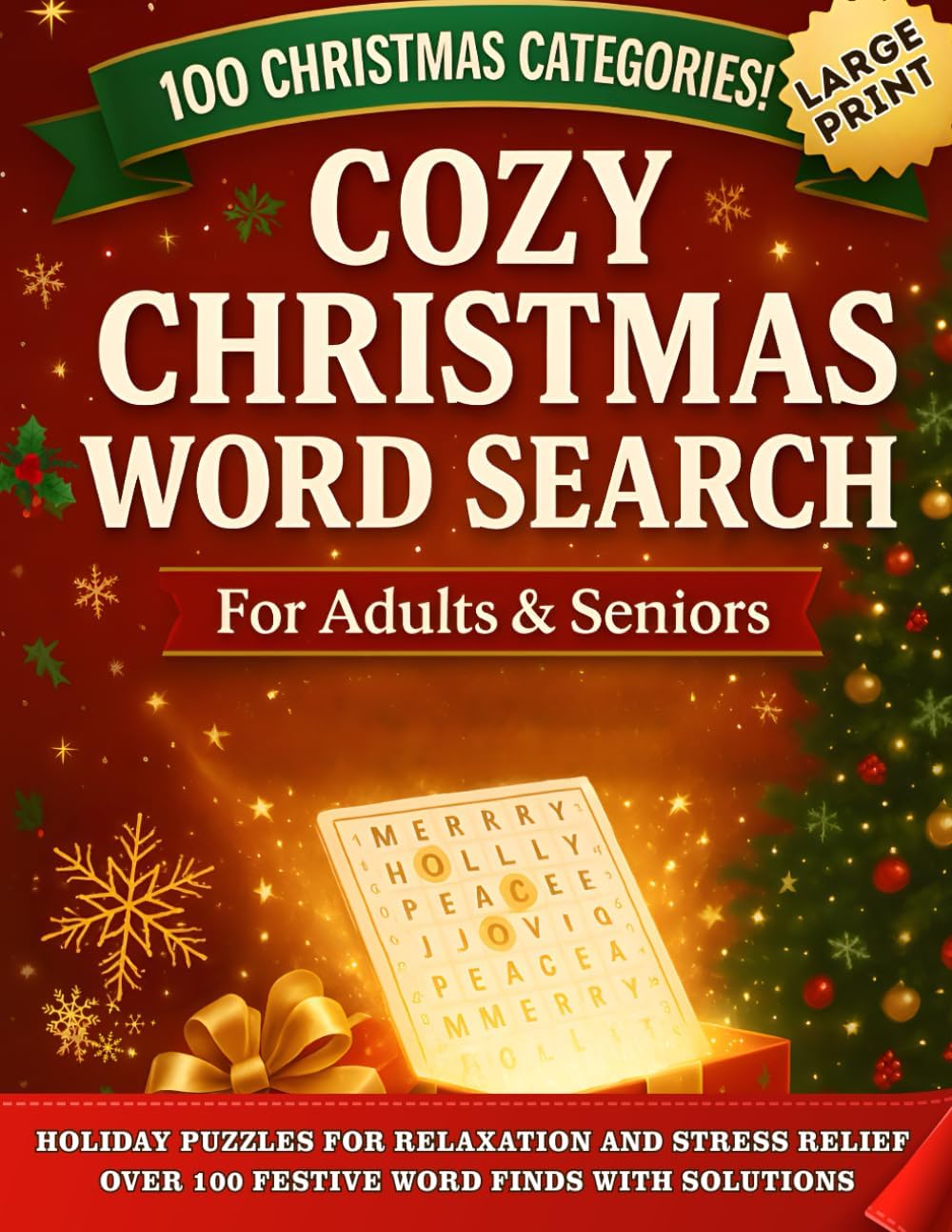 Cozy Christmas Word Search for Adults & Seniors Large Print: Holiday Puzzles for Relaxation and Stress Relief - Over 100 Festive Word Finds with Solutions (MarVista Creative Series) by MarVista Books