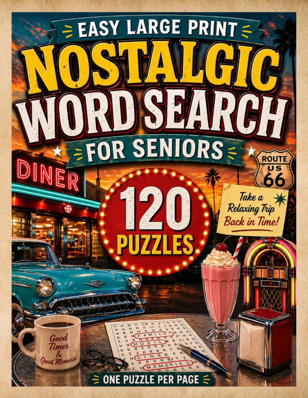 Nostalgic Word Search for Seniors: 120 Large Print Puzzles from the 1950s–1970s – Easy & Relaxing Brain Games with Fun Facts: 120 Easy Puzzles • One ... for Seniors (Mertin Senior Puzzle Series) by T. Mertin
