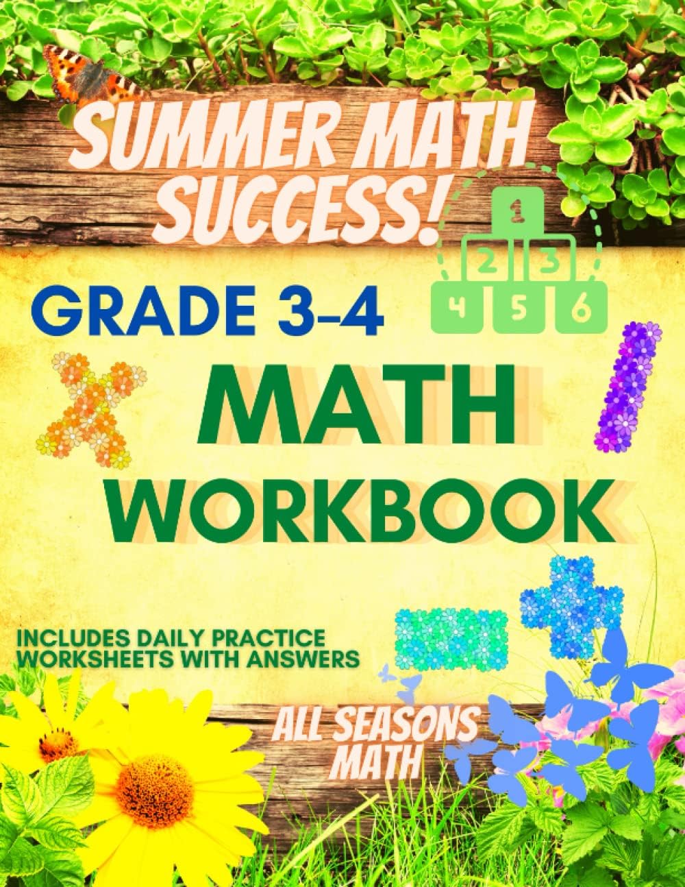 Summer Math Success: Summer Math Workbook 3-4: 180 Worksheets of Multiplication, Division, Fractions, Geometry and More by All Seasons Math