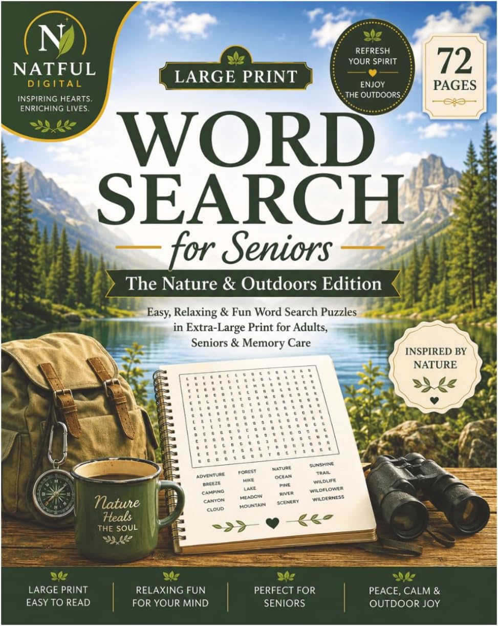 Large Print Word Search for Seniors: Nature: The Nature & Outdoors Edition — Easy, Relaxing Large Print Puzzles of Birds, Gardens & Wildlife for Adults, Seniors & Dementia-Friendly Memory Care by NATFUL Digital