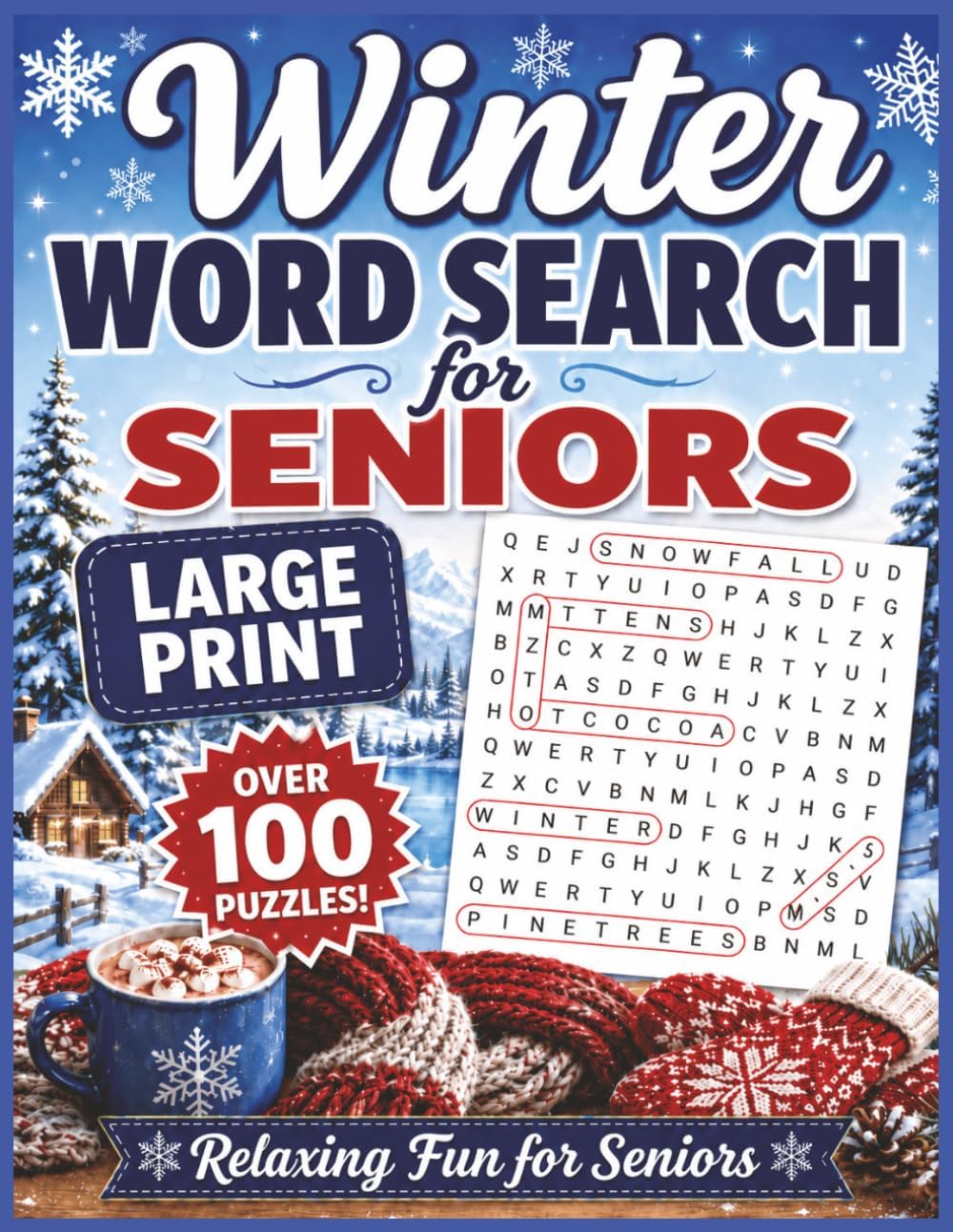 Winter Word Search for Seniors Puzzle Book: Word Search with Easy to Read Print about Winter, Senior Activities, Nostalgia and More | 8.5 x 11 inches, ... Gift for Vacations, Holidays and Free Times. by MM