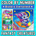 Color By Number Bold & Detailed Fantasy Creatures: A Cute and Magical Coloring Adventure for Relaxation and Creativity by Emily Clarke