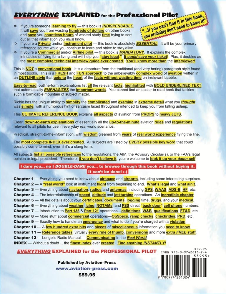 Everything Explained For The Professional Pilot 15th Edition by Richie Lengel