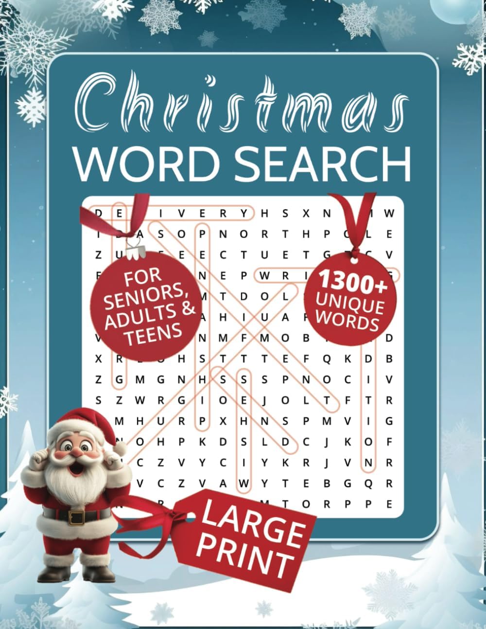 Christmas Word Search for Seniors, Adults & Teens: 90 Relaxing Large Print Winter Holiday-Themed Word Find Puzzles by Enigmatic Crow