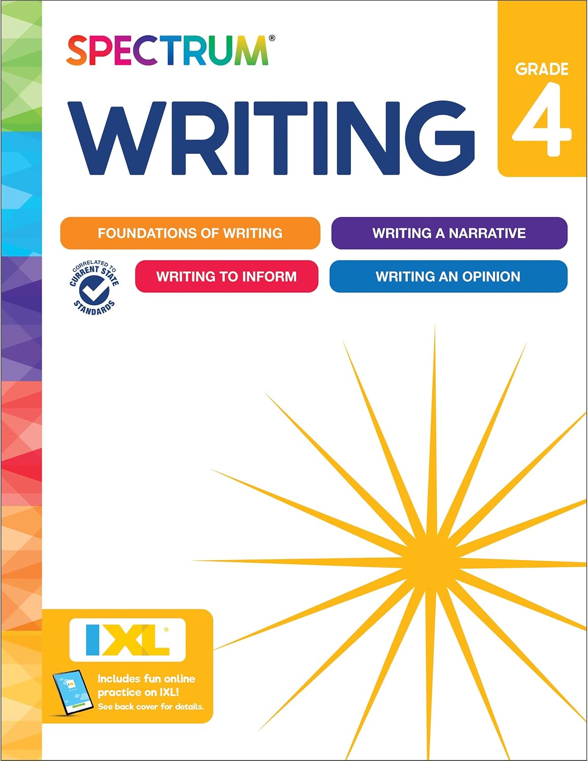 Spectrum 4th Grade Writing Workbook, 192-Page Book Covering Creative, Narrative, Opinion, and Informative Writing Practice by Spectrum