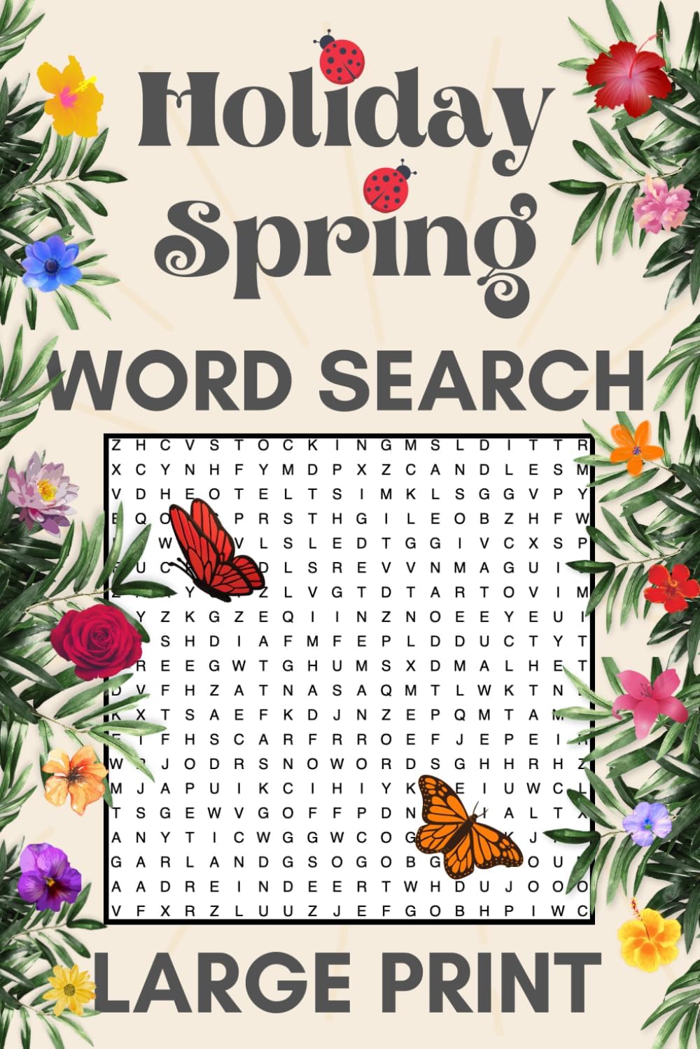 Holiday Spring Word Search Puzzles: A brain boost word search large print book for seniors and adults by M Fratta