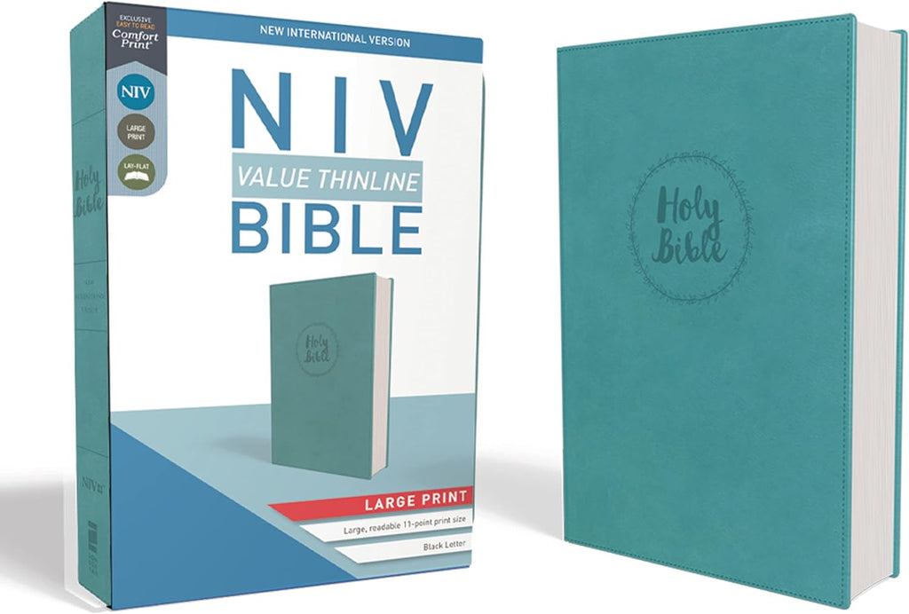 NIV, Value Thinline Bible, Large Print, Leathersoft, Teal, Comfort Print by Zondervan