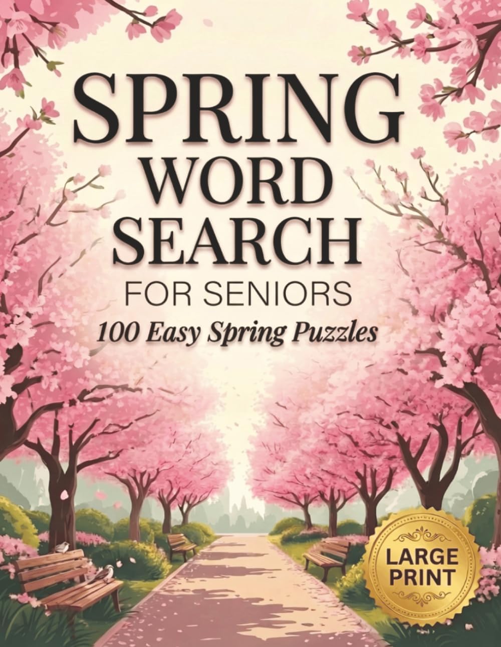 Spring Word Search for Seniors | 100 Easy Large Print Spring Puzzles: Word Find Puzzles Activity Book Retirement Gift for Adults, Easter Basket ... Relaxing Seasonal Cognitive Brain Word Games by Annie Fields