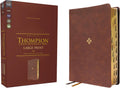 NKJV, Thompson Chain-Reference Bible, Large Print, Leathersoft, Brown, Red Letter, Thumb Indexed, Comfort Print by Zondervan