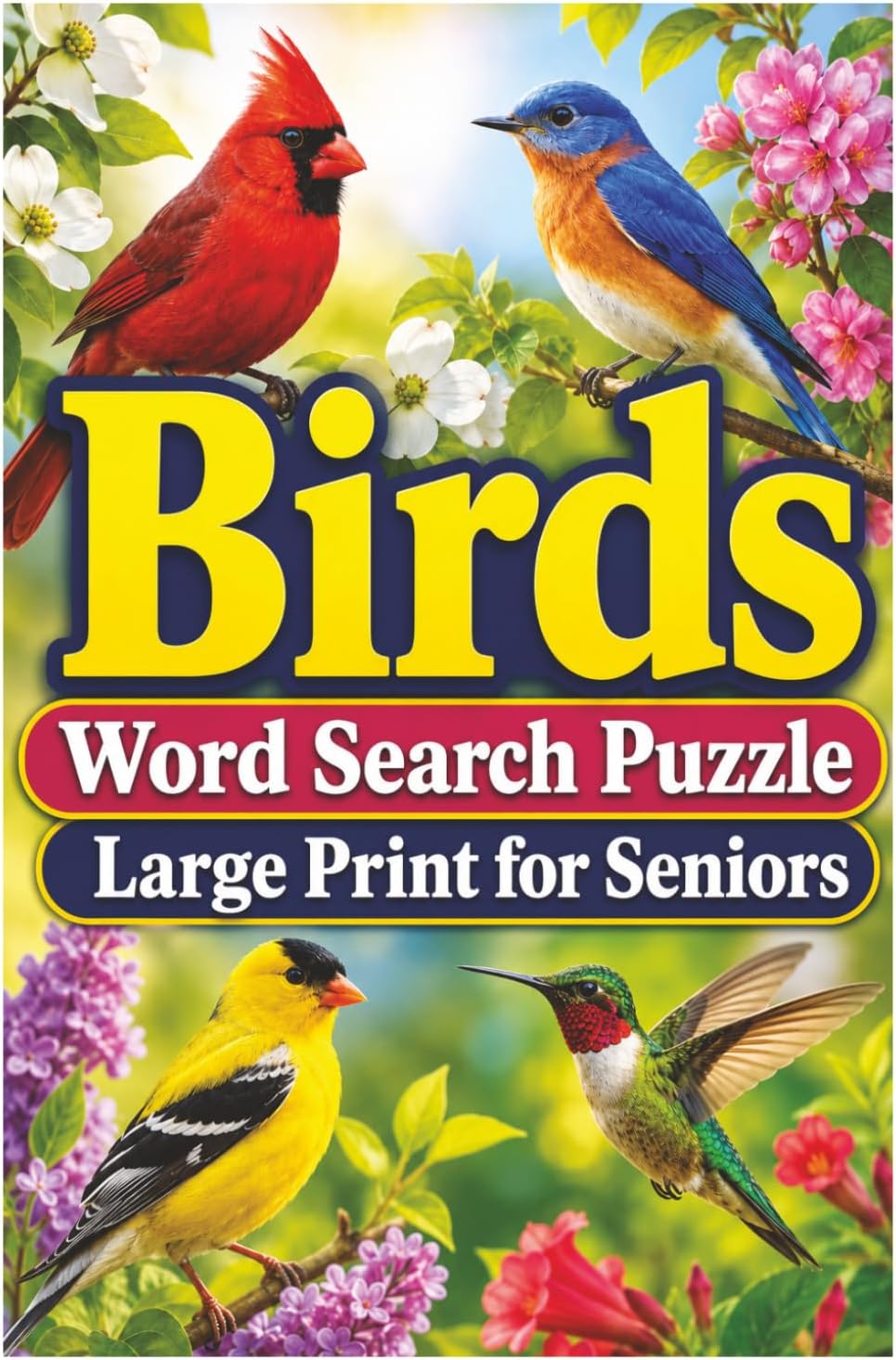 Birds Word Search for Seniors Large Print: Large Print Bird-Themed Puzzles for Adults, Seniors, Bird Lovers, and Nature Fans — 55 Relaxing Puzzles with 825 Words and Answer Keys by JJ George Ashford