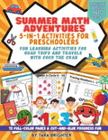 Summer Math Adventures: 5-in-1 Workbook for Preschoolers Ages 3-5: Fun Number Tracing, Counting, Addition, Patterns & Shapes with Cut & Glue ... Travel Workbook for Road Trips & Vacations by Tara Brighter