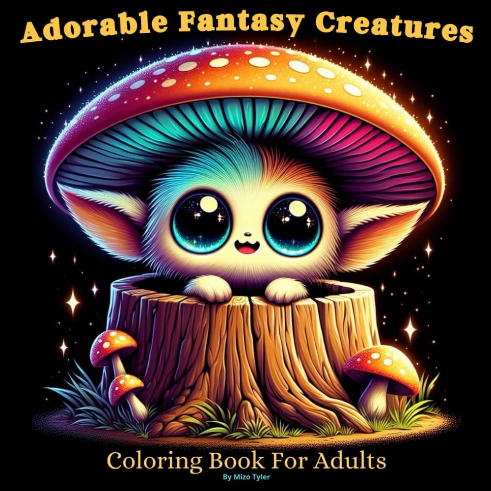 Adorable Fantasy Creatures Coloring Book For Adults: Magical Fantasy Creatures Coloring Book for Relaxation and Stress Relief by Mizo Tyler