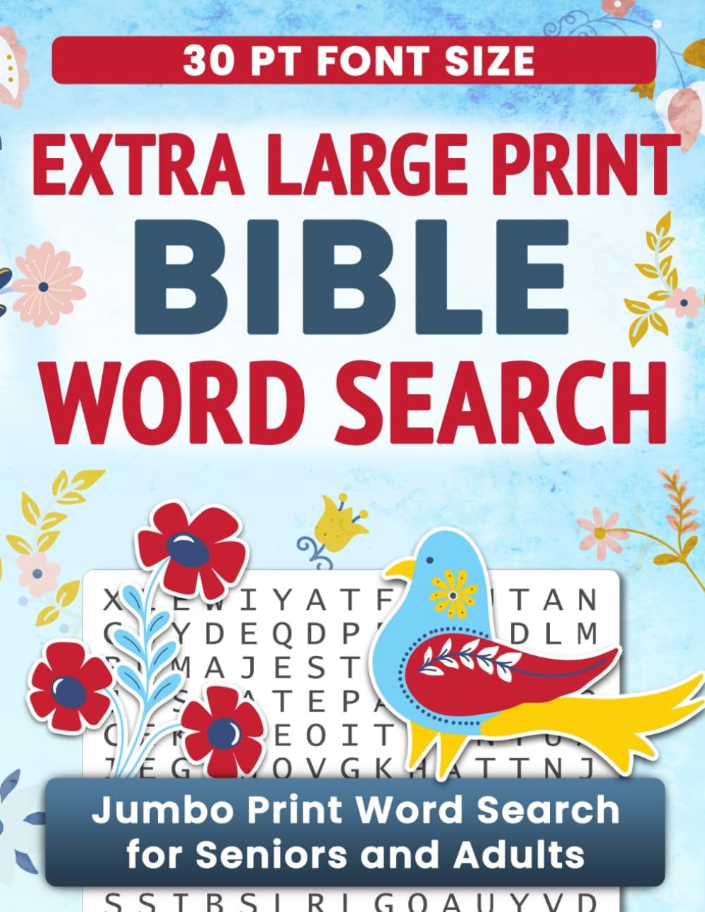 Extra Large Print Word Search Puzzle Book Bible Verses: Jumbo Print Bible Word Search for Seniors and Adults with 30 pt Font by Kiddiyo SmartBooks