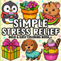 Bold and Easy Coloring Book: Simple Stress Relief Large Print Designs for Adults, Seniors & Beginners by BJB Publishing
