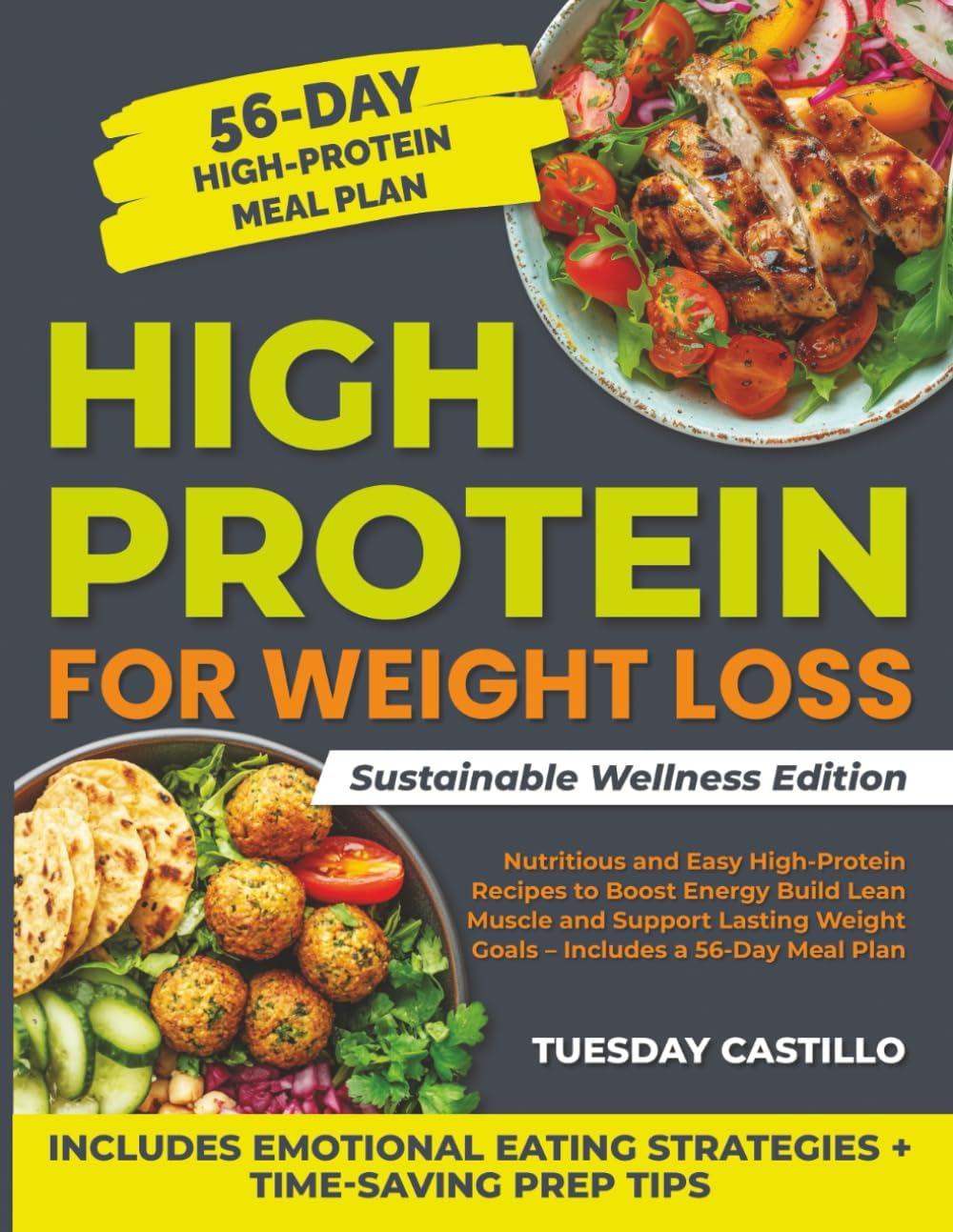 High Protein for Weight Loss Sustainable Wellness Edition: Nutritious and Easy High-Protein Recipes to Boost Energy Build Lean Muscle and Support Lasting Weight Goals – Includes a 56-Day Meal Plan by Tuesday Castillo