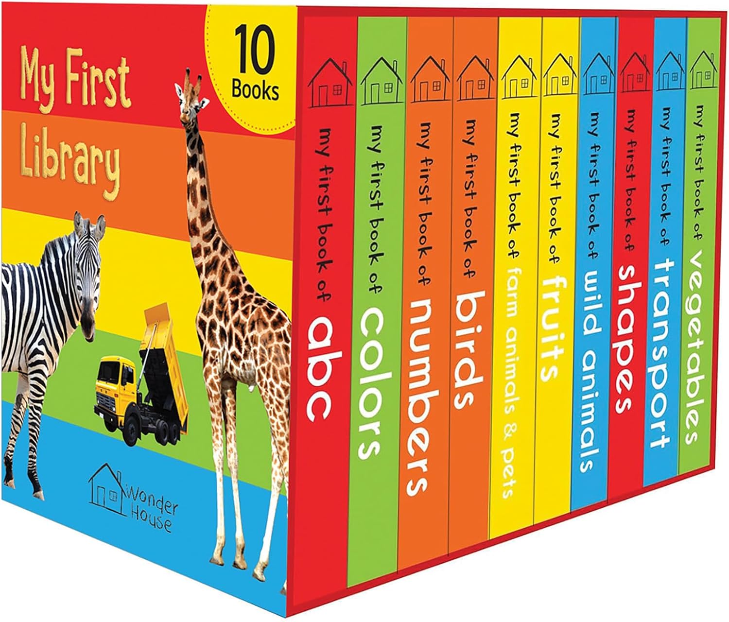 My First Library: Boxset of 10 Board Books for Kids by Wonder House Books