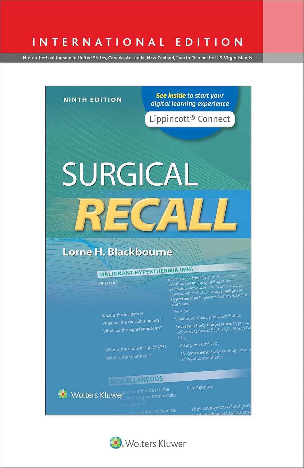 SURGICAL RECALL 9E (INT ED) PB by Lorne Blackbourne