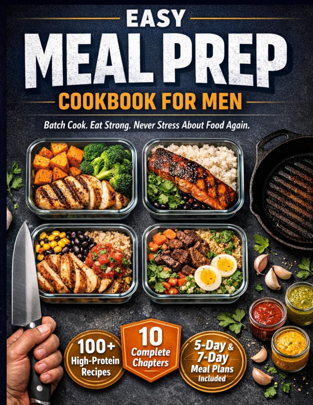 Easy Meal Prep Cookbook for Men: The Complete High-Protein Meal Prep Guide for Men — Batch Cooking Recipes for Muscle Gain, Fat Loss, and Peak Performance with 5-Day and 7-Day Weekly Meal Plans by Hasem Sk