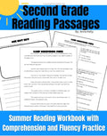 Second Grade Reading Passages: Summer Reading Workbook with Comprehension and Fluency Practice (Reading Practice Workbooks) by Anna Kelly