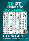 50-PT Jumbo Size Word Search: Extra Large Print Word Search for Seniors Vol 6 by Riddle Master
