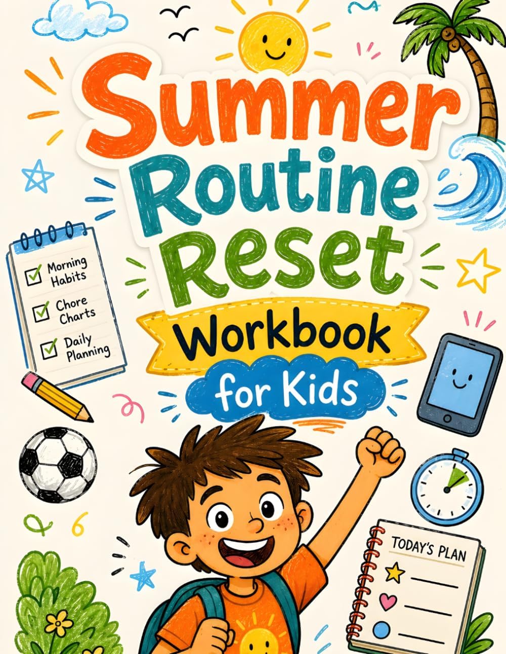 Summer Routine Reset Workbook for Kids: Morning Habits, Screen-Time Balance, Chore Charts, Outdoor Challenges, and Daily Planning Activities for Kids Ages 6–9 by MindSpark Press