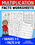 Multiplication Facts Worksheets: Grades 3-5 Digits 0-12 Math Worksheets (Multiplication Facts Practice for Kids) by Laura Putman