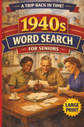 1940s Word Search for Seniors: Large Print Puzzles Featuring Classic Music, Cars, Food & Everyday Life (50 Puzzles) - Gift for Vacations, Holidays, ... (Timeless Memories Word Search Series) by David Mercer