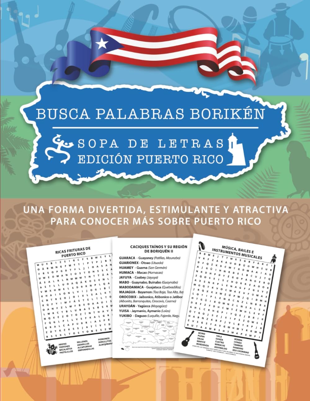 BUSCA PALABRAS BORIKÉN: SOPA DE LETRAS - EDICIÓN PUERTO RICO (Spanish Edition) by JUAN RAMOS IBARRA