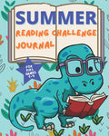 Summer Reading Challenge Journal for Kids Grades 1-4: Summer Learning Workbook to Help Prevent Summer Slide and Encourage Summer Reading for Grade 1, ... and Writers Dinosaur reading blue background by Creative Heart Press