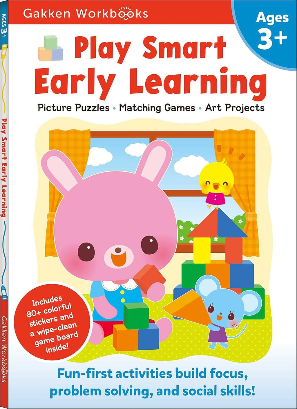 Play Smart Early Learning Age 3+: Preschool Activity Workbook with Stickers for Toddlers Ages 3, 4, 5: Learn Essential First Skills: Tracing, Coloring, Shapes (Full Color Pages) by Gakken early childhood experts