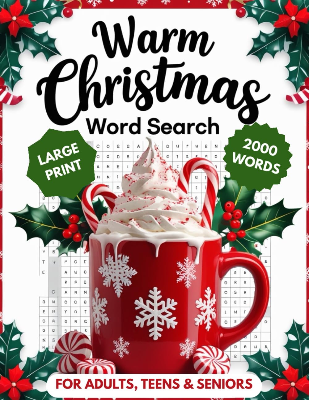 Christmas Word Search for Adults, Teens & Seniors Large Print: Fun and Relaxing Holiday Puzzle Book | 8.5x11 Size by NK Publishing