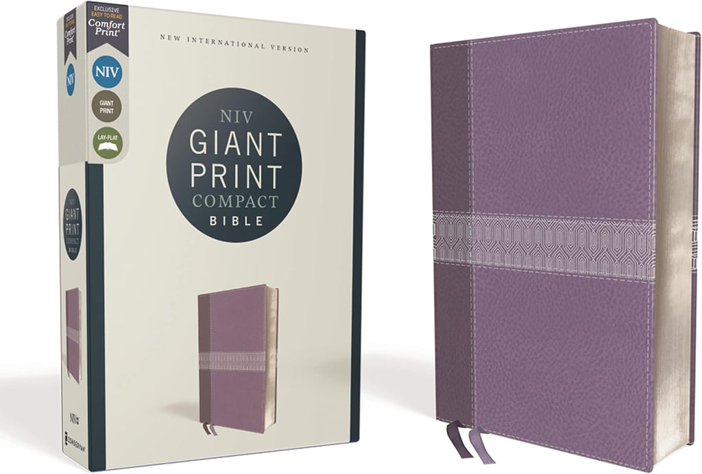 NIV, Giant Print Compact Bible, Leathersoft, Purple, Red Letter, Comfort Print by Zondervan