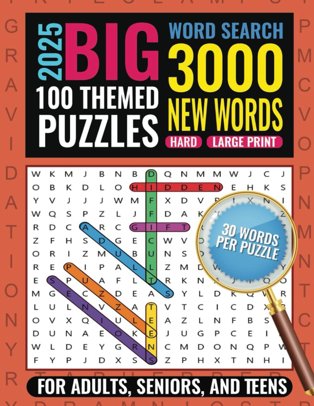 Big Word Search Puzzle Book For Adults 2025 (Volume 2) (Hard): 100 Themed Puzzles, 3000 Words (no repeat), 30 Words per Puzzle, Hard Difficulty, ... For Adults, Seniors, and Teens (Large Print)) by Skyrocket Journals