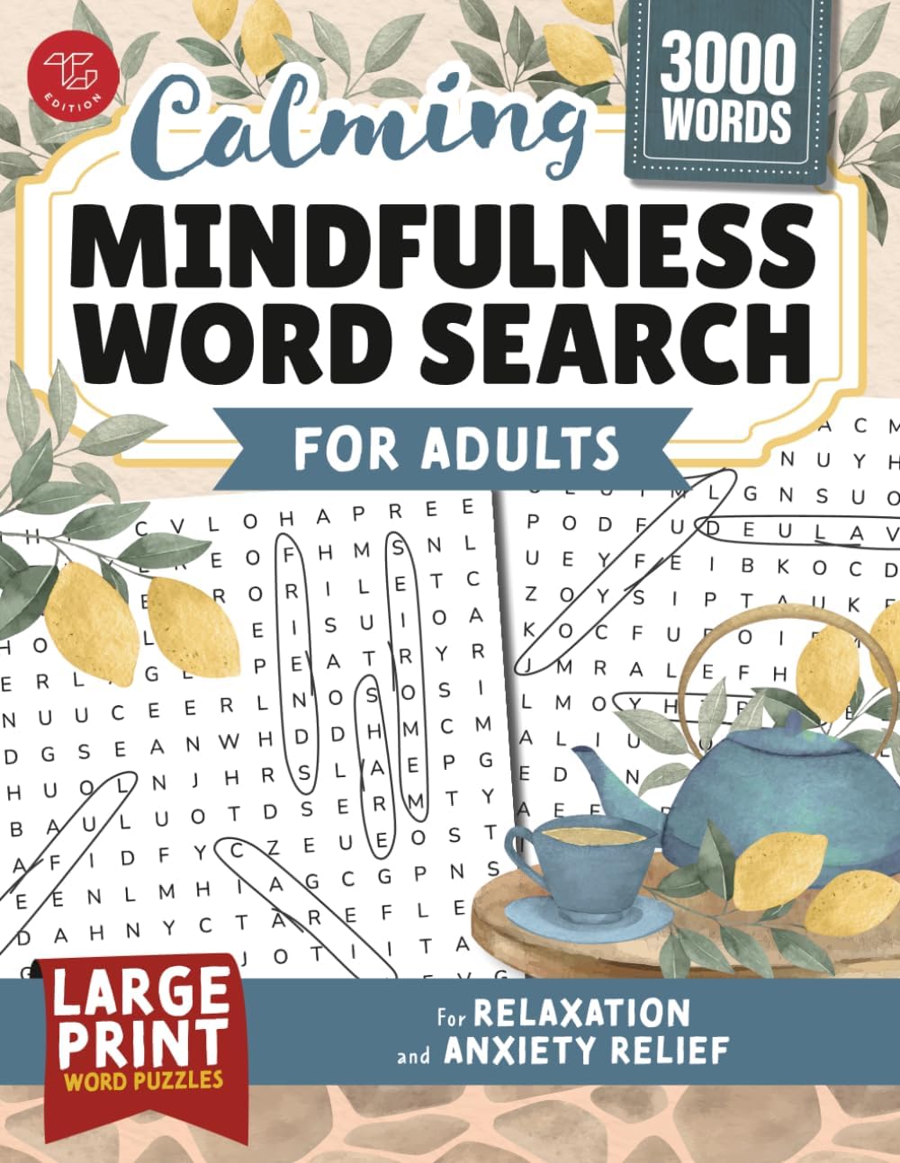Calming Mindfulness Word Search for Adults: Large Print Word Puzzles for Relaxation and Anxiety Relief (Word Find Books For Adults) by TG Edition