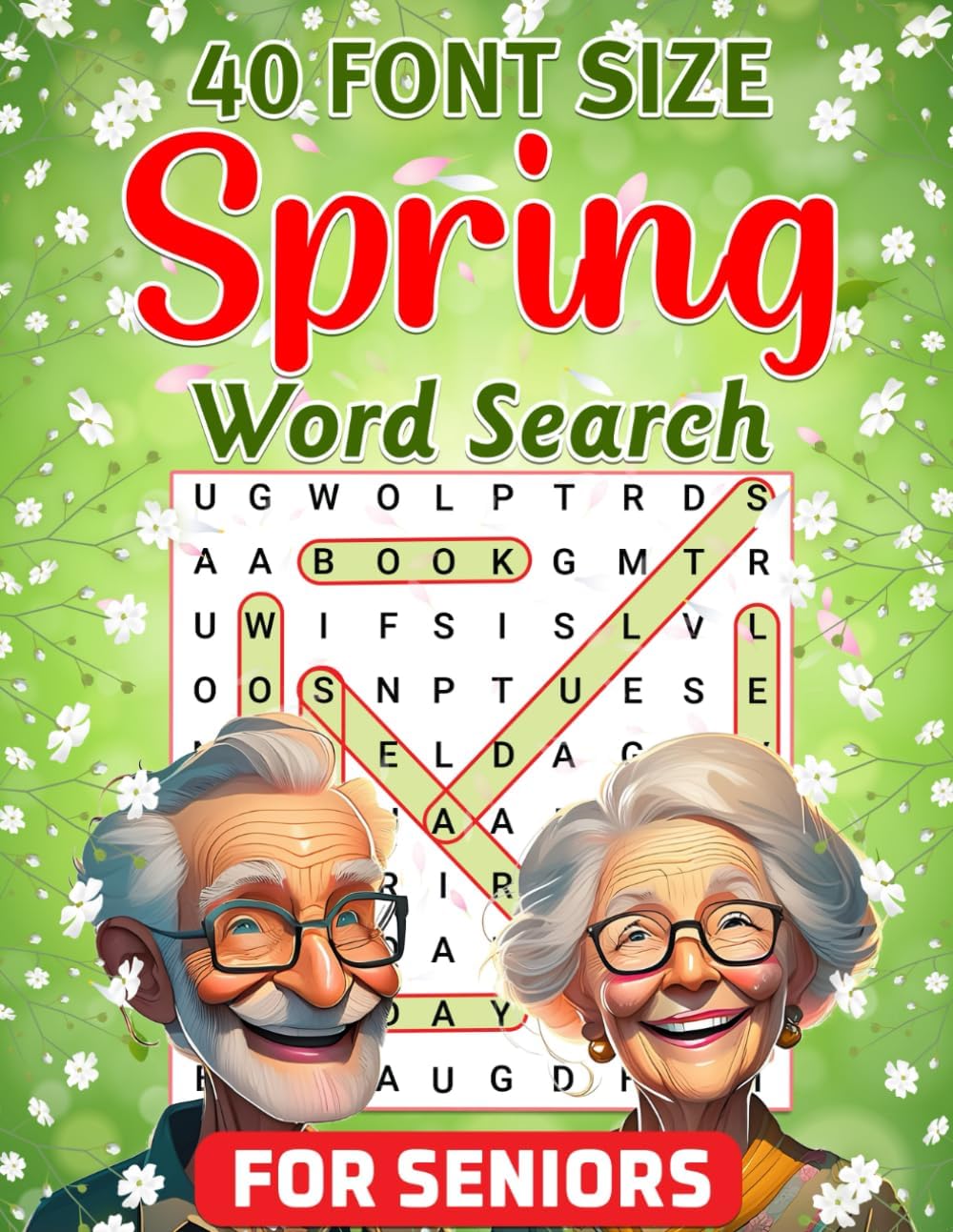 40 Font Size Spring Word Search for Seniors: 50 Jumbo Size Extra-Large Print Word Search Puzzles for Seniors with Vision Problems by Riddle Master