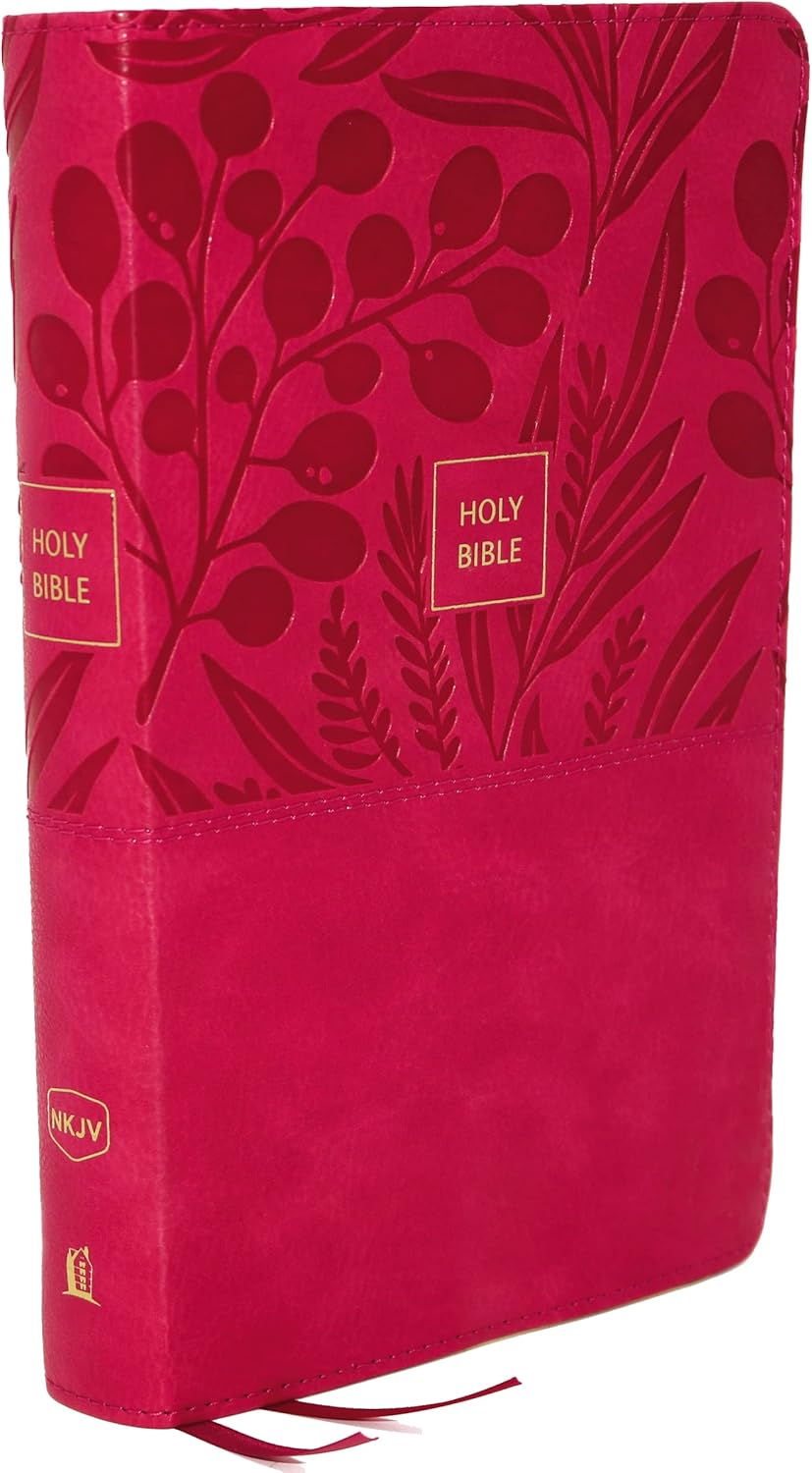 NKJV, End-of-Verse Reference Bible, Personal Size Large Print, Leathersoft, Pink, Red Letter, Comfort Print: Holy Bible, New King James Version by Thomas Nelson