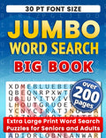 Jumbo Word Search Big Book: Extra Large Print Word Search Puzzles for Seniors and Adults with 30 pt Big Font by Kiddiyo SmartBooks