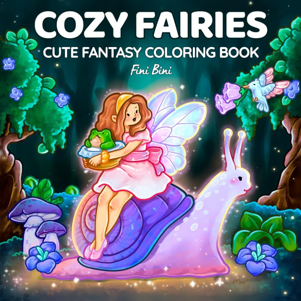 Cozy Fairies: Cute Fantasy Coloring Book for Adults and Teens | Magical Fairy Scenes for Relaxation (Magical Girls Collection) by Fini Bini