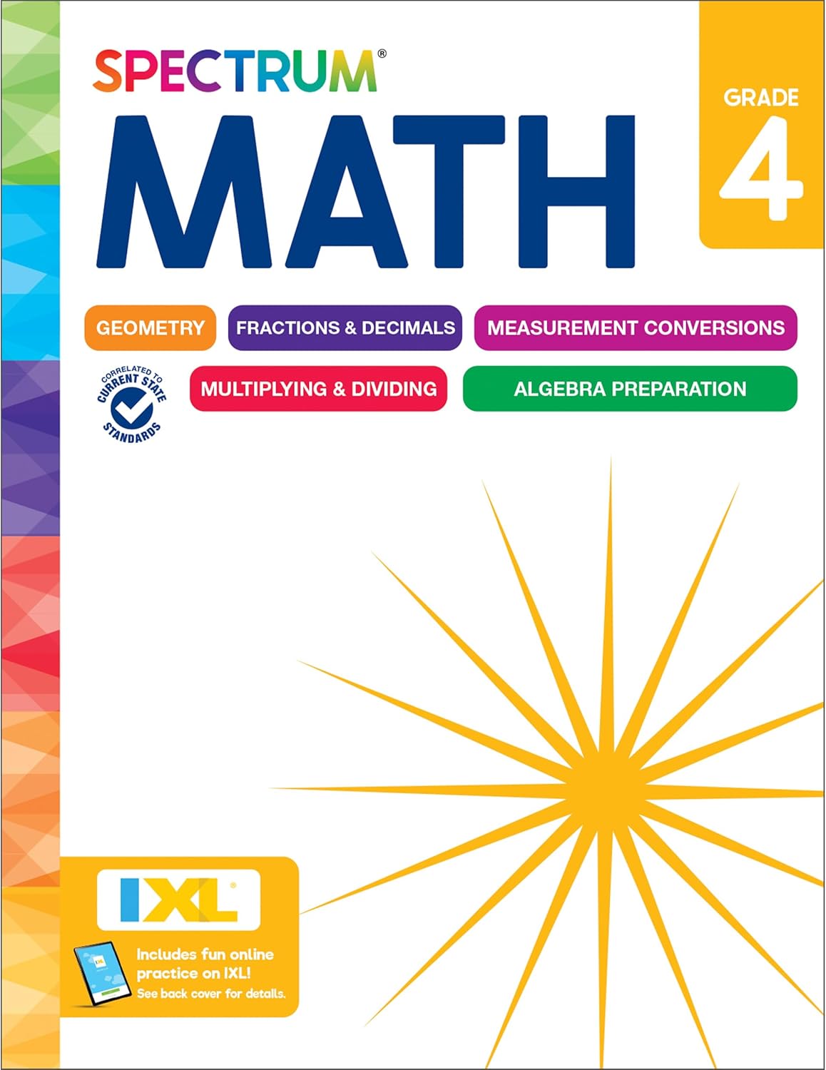 Spectrum 4th Grade Math Workbooks, Mathematics Activity Book for Kids Ages 9-10, Geometry, Fractions, Decimals, Algebra Prep, Multiplication, Division, and More, Classroom and Homeschool Curriculum by Spectrum
