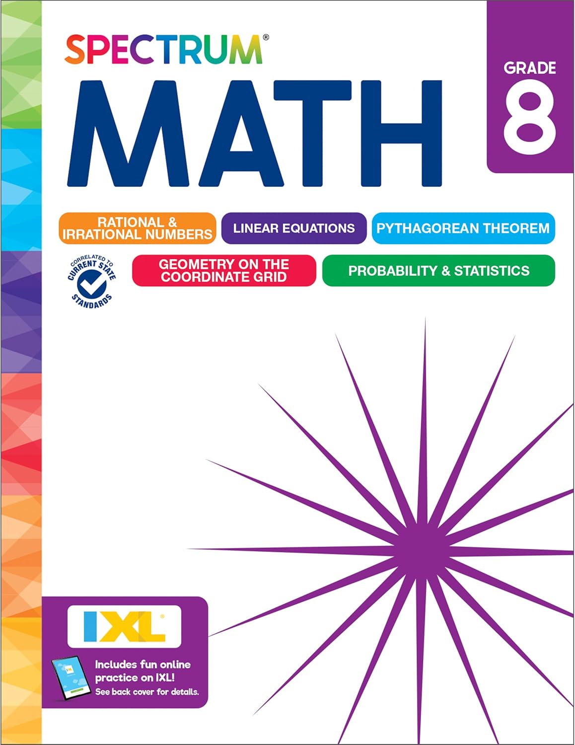 Spectrum 8th Grade Math Workbook, Mathematics Middle School Books Covering Pythagorean Theorem, Geometry, Linear Equations, Rational and Irrational Numbers and More, Classroom or Homeschool Curriculum by Spectrum