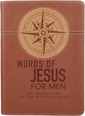 Words of Jesus for Men Daily Devotional Brown Vegan Leather by Riekert Botha