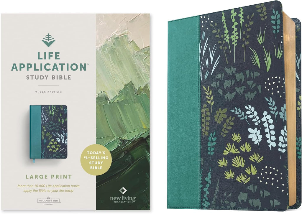 NLT Life Application Study Bible, Third Edition, Large Print (LeatherLike, Meadow Teal, Red Letter) by New Living Translation